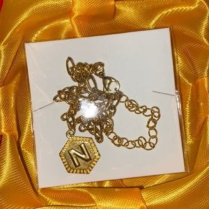 10K Gold Letter Anklet - N